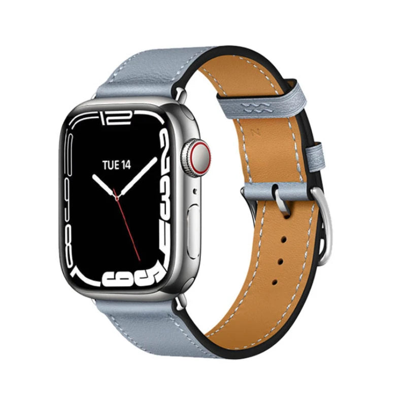 Genuine Leather Bracelet Strap For Apple Watch Band 45mm 49mm 41mm 44mm 42mm 40mm band iWatch Ultra/2 10 42/46mm 9 8 7 6 5 4 SE